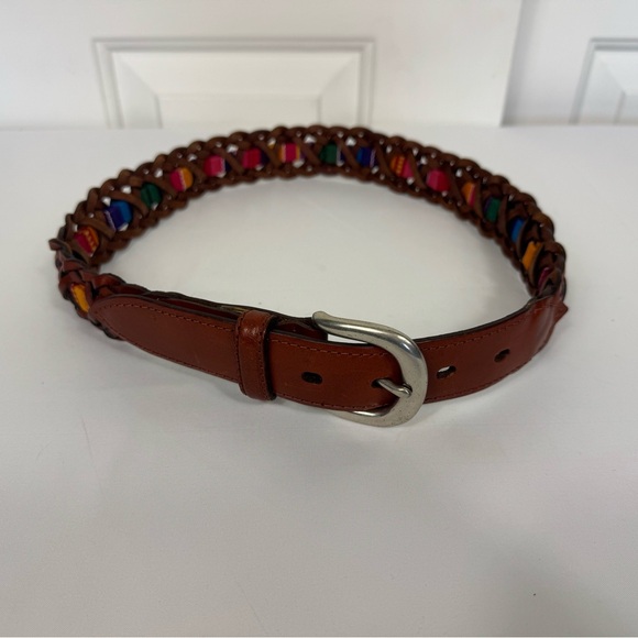 Fossil Accessories - FOSSIL Brown Leather Belt Women’s Size Small‎ Tapestry Casual Inlay